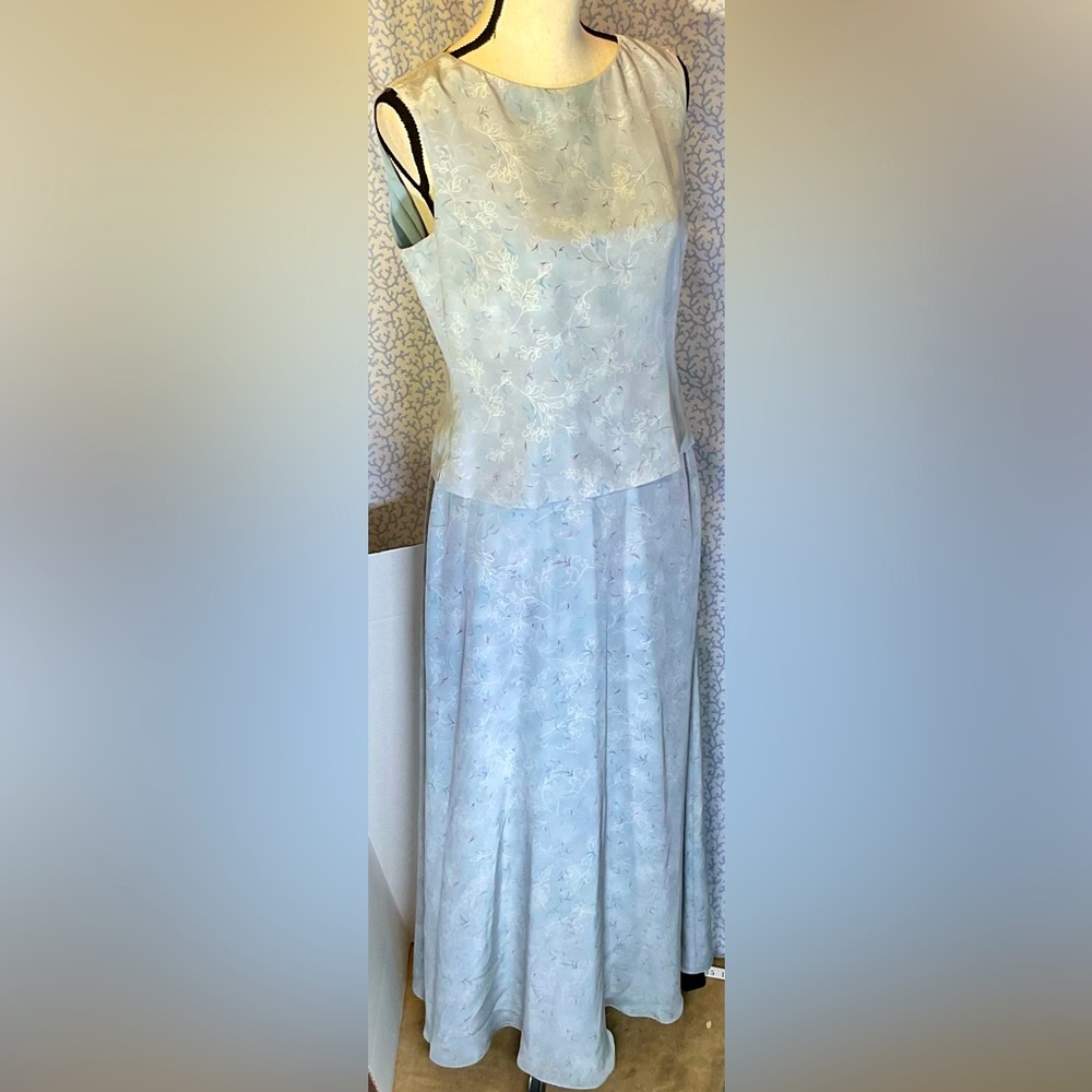 BOGO Silk 3PcSkirt Set Floral Top Short A-Line Solid Skirt Maxi Floral8 10 LUX